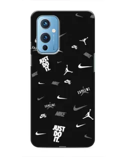 Чехол для OnePlus 9 с картинкой «Nike Black Pattern»