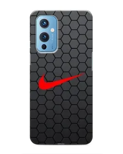 Чехол для OnePlus 9 с картинкой «Nike — карбоновая сетка»