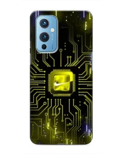 Чехол для OnePlus 9 с картинкой «Nike — золотая искра»