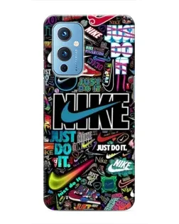 Чехол для OnePlus 9 с картинкой «Яркий коллаж Nike»
