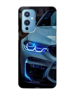 Чехол для OnePlus 9 с картинкой «Взгляд BMW с синими фарами» Чехол для OnePlus 9 с картинкой «Взгляд BMW с синими фарами»