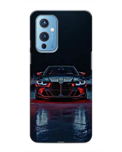 Чехол для OnePlus 9 с картинкой «BMW на мокрой дороге»