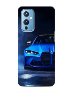 Чехол для OnePlus 9 с картинкой «Голубая BMW M4»
