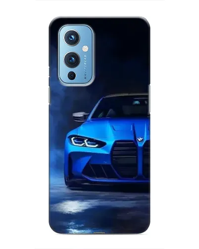Чехол для OnePlus 9 с картинкой «Голубая BMW M4»