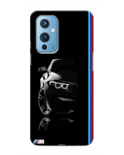Чехол для OnePlus 9 с картинкой «Силуэт BMW в темноте»