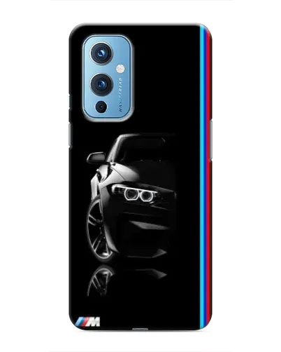 Чехол для OnePlus 9 с картинкой «Силуэт BMW в темноте»