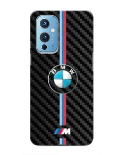 Чехол для OnePlus 9 с картинкой «Эмблема BMW и карбон»