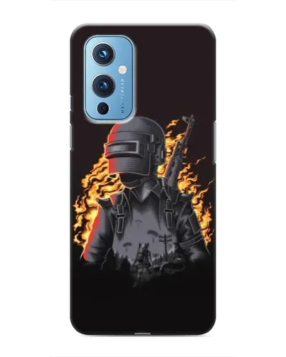 Чехол для OnePlus 9 с картинкой «PUBG — огненный силуэт»