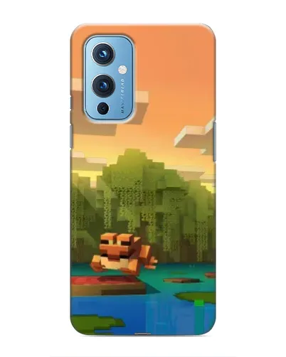 Чехол для OnePlus 9 с картинкой «Майнкрафт закат солнца»