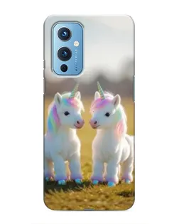 Чехол для OnePlus 9 с картинкой «Пара единорогов»
