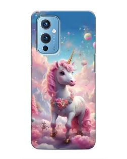 Чехол для OnePlus 9 с картинкой «Единорог среди облаков»
