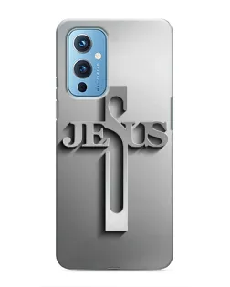 Чехол для OnePlus 9 с картинкой «Металлический крест Jesus»