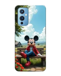 Чехол для OnePlus 9 с картинкой «Микки на скамейке»