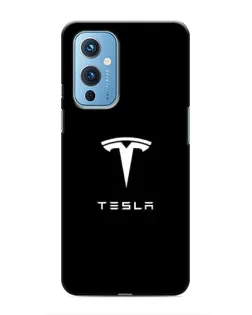 Чехол для OnePlus 9 с картинкой «Tesla White Logo»