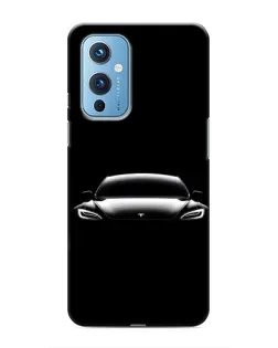 Чехол для OnePlus 9 с картинкой «Фары Tesla Night»