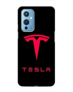Чехол для OnePlus 9 с картинкой «Tesla Red Logo»