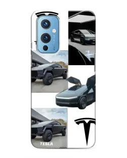 Чехол для OnePlus 9 с картинкой «Коллаж Cybertruck Tesla»