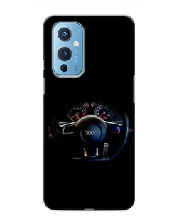 Чехол для OnePlus 9 с картинкой «Салон Audi — руль» Чехол для OnePlus 9 с картинкой «Салон Audi — руль»