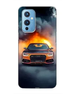 Чехол для OnePlus 9 с картинкой «Audi в огненном дыму»