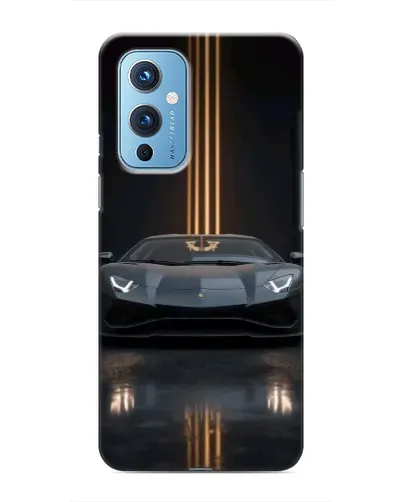 Чехол для OnePlus 9 с картинкой «Lamborghini золотые линии»
