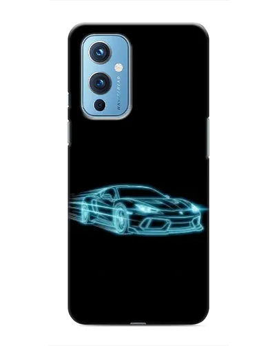 Чехол для OnePlus 9 с картинкой «Неоновый контур Lamborghini»