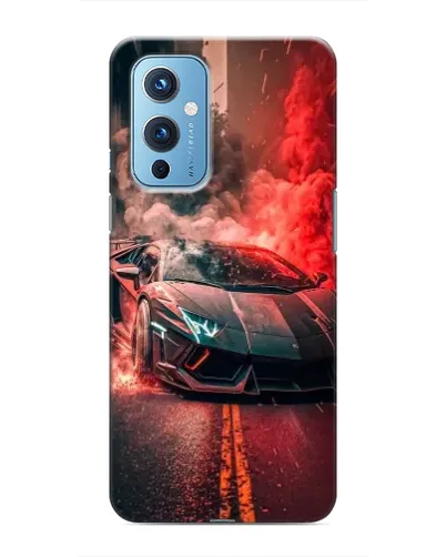 Чехол для OnePlus 9 с картинкой «Lamborghini красный дым»