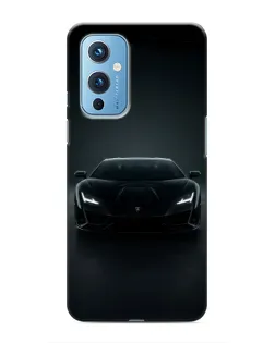Чехол для OnePlus 9 с картинкой «Черный Lamborghini Aventador»