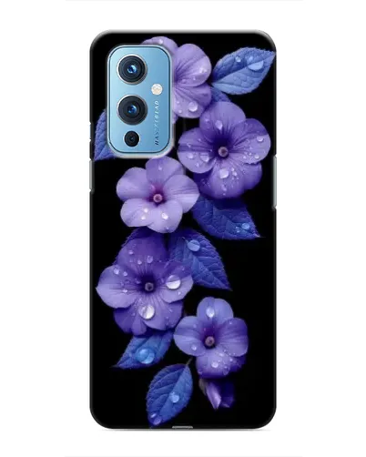 Чохол для OnePlus 9 з картинкою «Фіолетові квіти з росою»