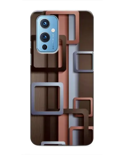 Чохол для OnePlus 9 з картинкою «Коричневі об'ємні квадрати»