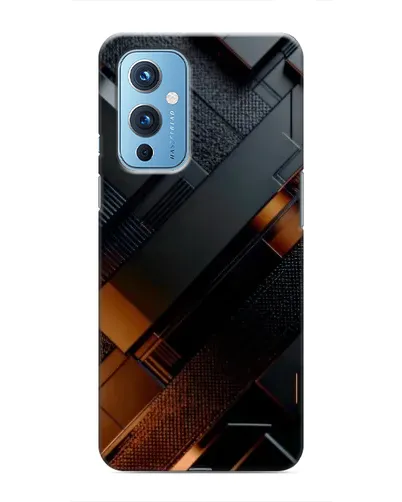Чохол для OnePlus 9 з картинкою «Чорні геометричні блоки»