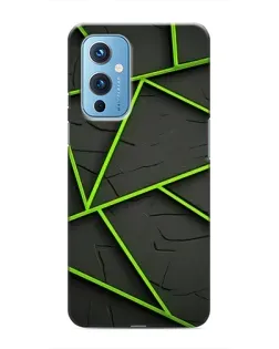 Чохол для OnePlus 9 з картинкою «Зелені геометричні лінії»