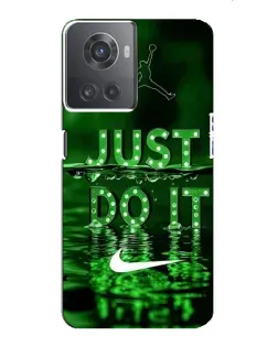 Чехол для OnePlus ACE (10R) с картинкой «Зеленый неоновый Nike»