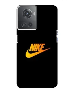 Чехол для OnePlus ACE (10R) с картинкой «Золотой логотип Nike»