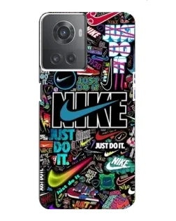 Чехол для OnePlus ACE (10R) с картинкой «Яркий коллаж Nike»