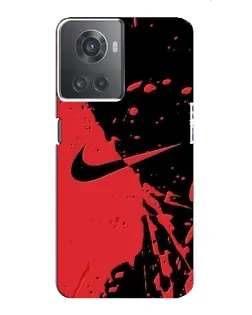Чехол для OnePlus ACE (10R) с картинкой «Красные брызги Nike»