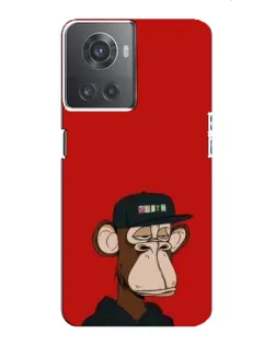 Чехол для OnePlus ACE (10R) с картинкой «Bored Ape — красный фон»