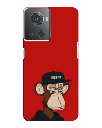 Чехол для OnePlus ACE (10R) с картинкой «Bored Ape — красный фон»