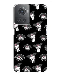 Чехол для OnePlus ACE (10R) с картинкой «Черный паттерн Kuromi»