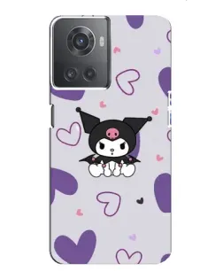 Чехол для OnePlus ACE (10R) с картинкой «Kuromi и лавандовые сердца»