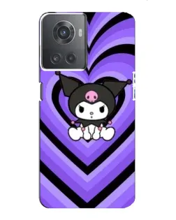 Чехол для OnePlus ACE (10R) с картинкой «Kuromi и фиолетовые сердца»