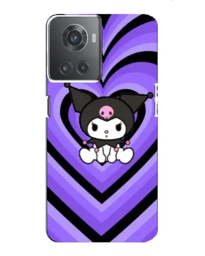 Чехол для OnePlus ACE (10R) с картинкой «Kuromi и фиолетовые сердца»