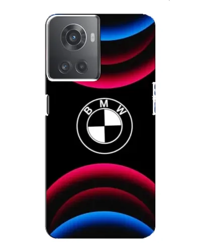 Чехол для OnePlus ACE (10R) с картинкой «Логотип BMW и неоновые дуги»