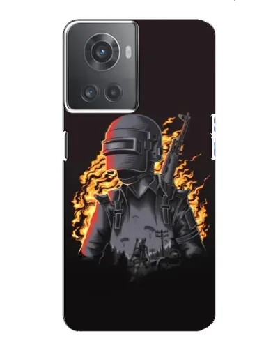 Чехол для OnePlus ACE (10R) с картинкой «PUBG — огненный силуэт»
