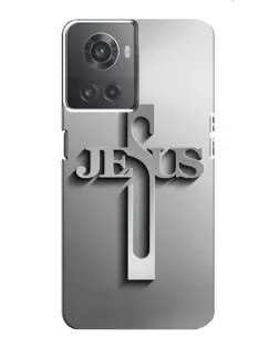 Чехол для OnePlus ACE (10R) с картинкой «Металлический крест Jesus»