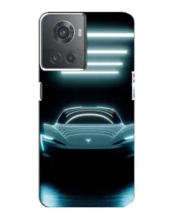 Чохол для OnePlus ACE (10R) з картинкою «Tesla в неоні»