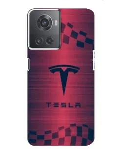 Чохол для OnePlus ACE (10R) з картинкою «Тесла червоний карбон»