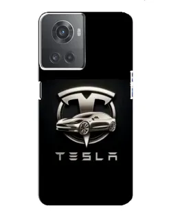 Чохол для OnePlus ACE (10R) з картинкою «Tesla — срібне авто»