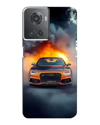 Чехол для OnePlus ACE (10R) с картинкой «Audi в огненном дыму»