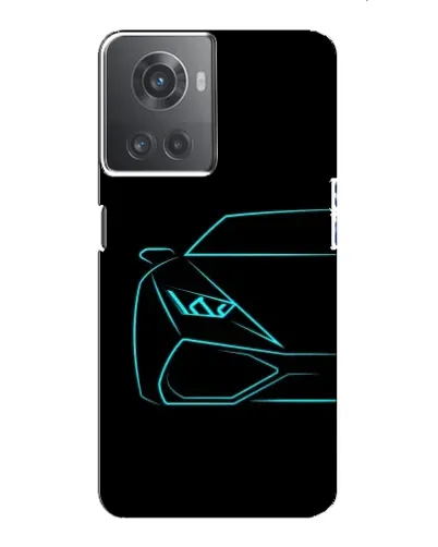 Чехол для OnePlus ACE (10R) с картинкой «Голубой силуэт Lamborghini»