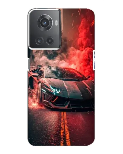 Чехол для OnePlus ACE (10R) с картинкой «Lamborghini красный дым»